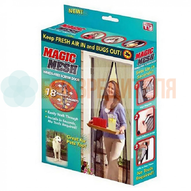 Дверная москитная сетка на магнитах Magic Mesh